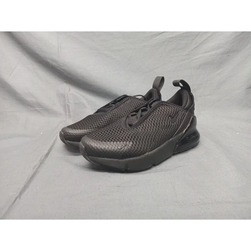 Nike Air Max 270 (PS) Sneakers Mesh Triple Black Size 1.5Y BRAND NEW NO BOX! - Picture 4 of 10